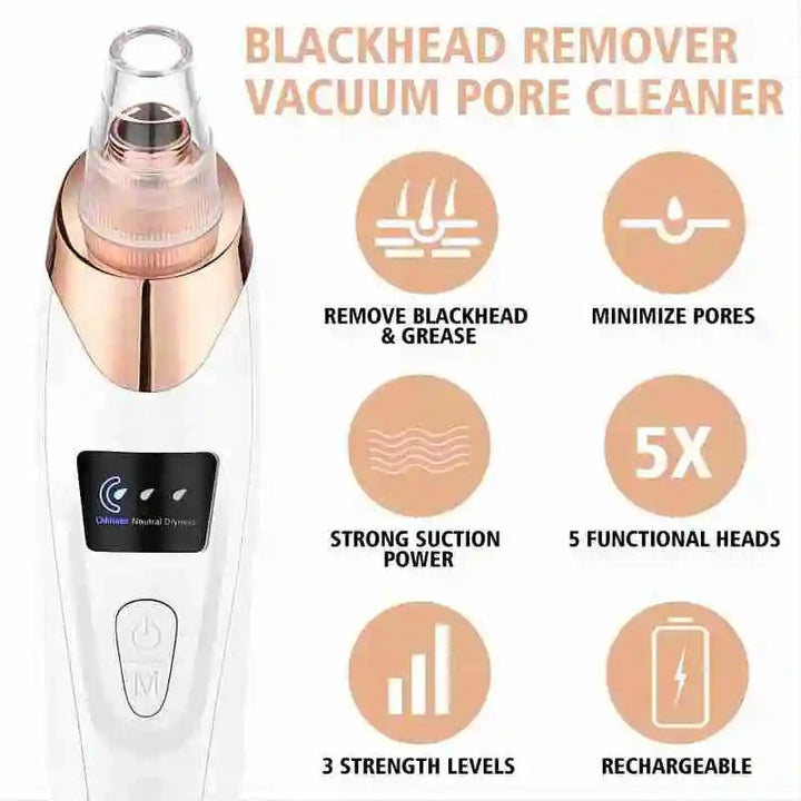 Skanto | Blackhead Remover Vacuum Pore Cleaner | Justerbart sug, multifunksjonelt verktøy for dyp rensing og aknebehandling hjemme
