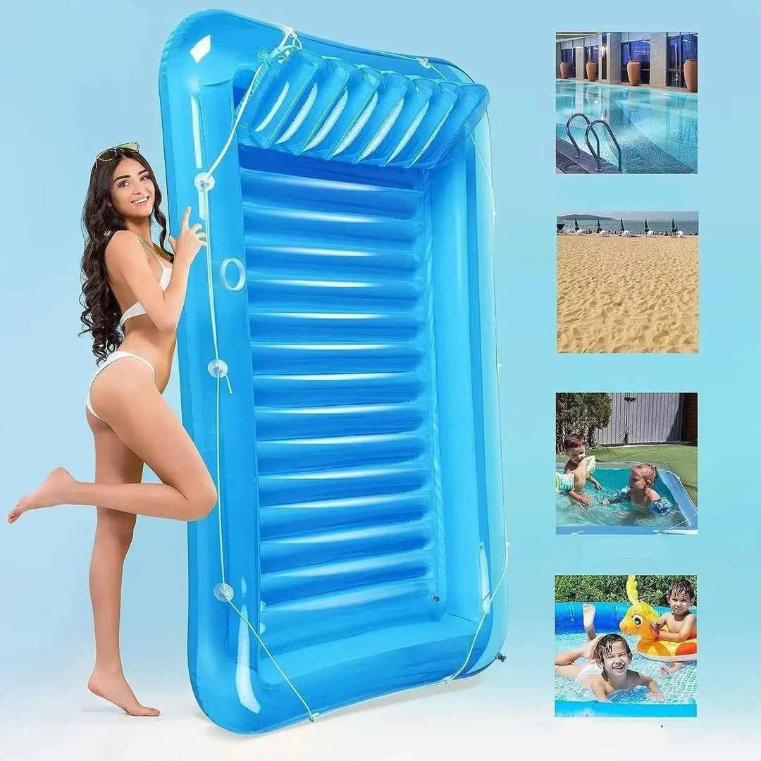 Oppustebar Lounger med Hodepute og Koppholdere | Skanto