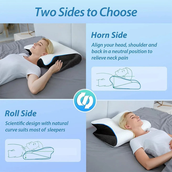Skanto | Butterfly Neck Support Memory Pillow | Ergonomisk, Hypoallergenisk & Ideell for Alle Søvnstilllinger