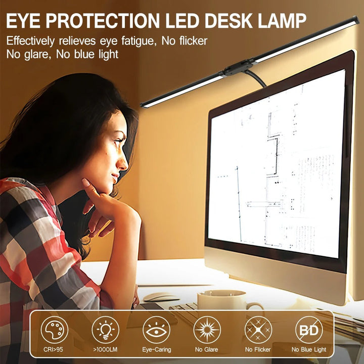 Skanto | Dobbel-hette LED Skrivebordslampe | Belysningsløsning for Studie, Arbeid & Kontorbruk