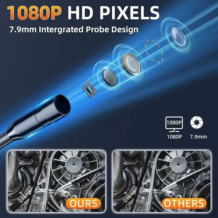 Skanto | Industriell Endoskop Inspeksjonskamera – 1080P HD med 4,3 tommers skjerm Justerbar linse