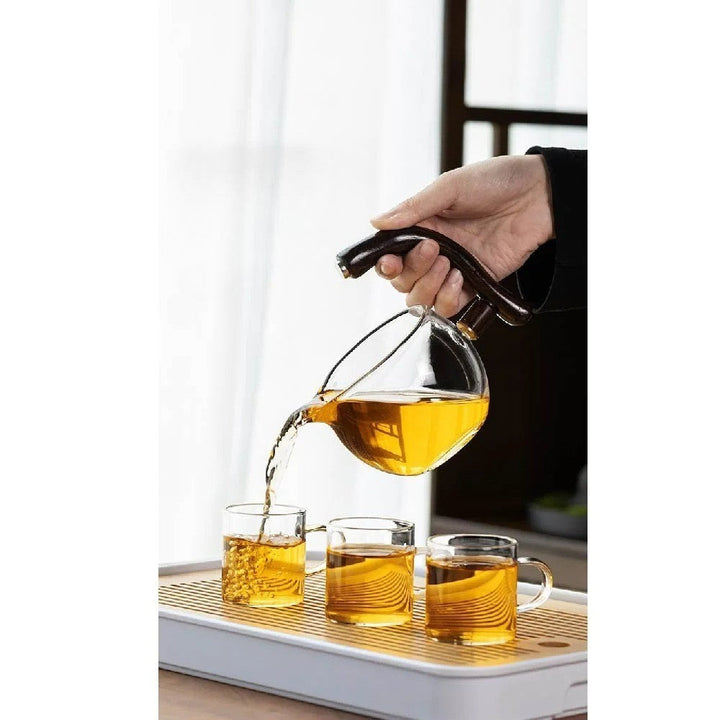 Glass Teaset med magnetisk flyt – semi-automatisk kjele, varmebestandig og elegant | Skanto