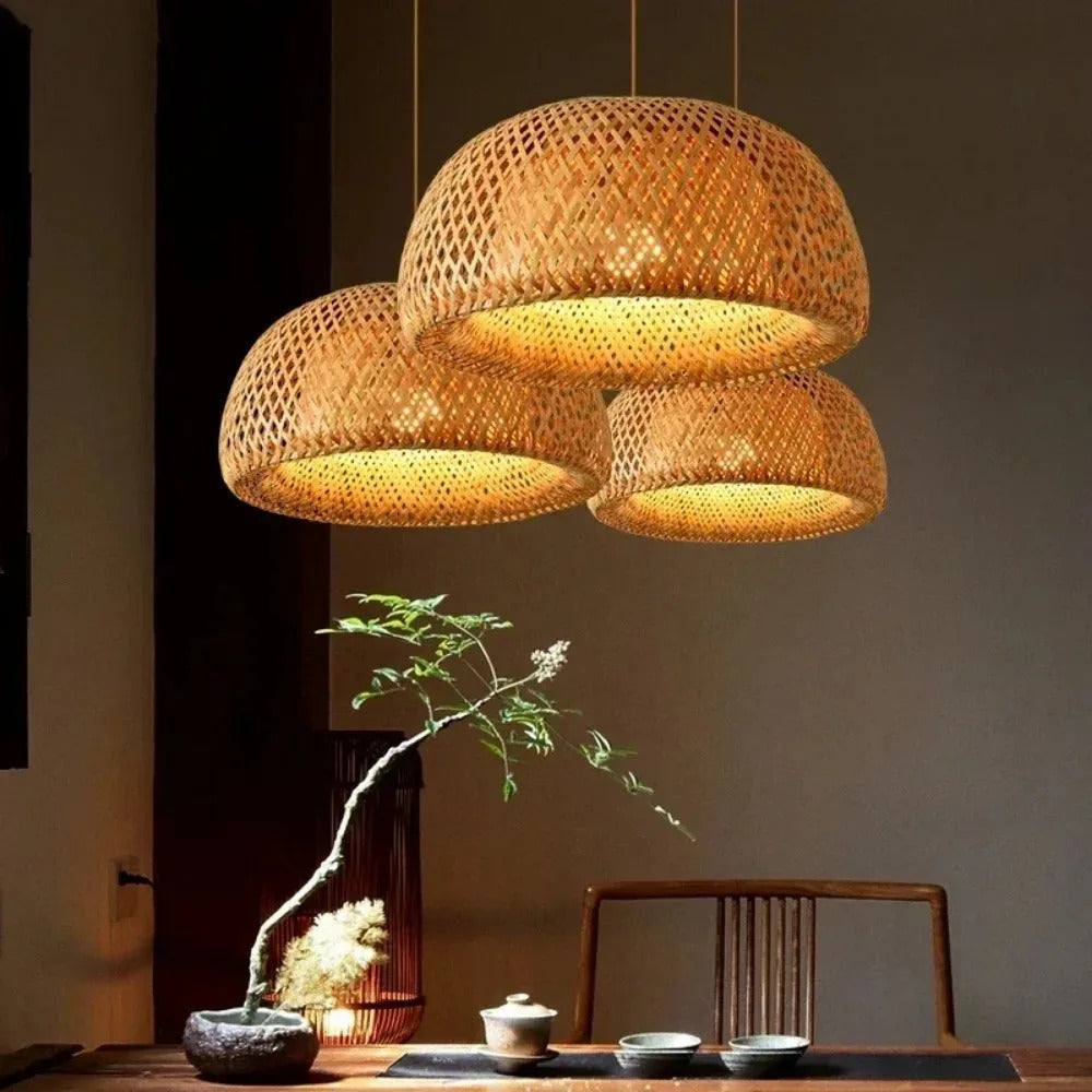 Bamboo Lampe Håndstrikket Kinesisk Stil Veving | Skanto