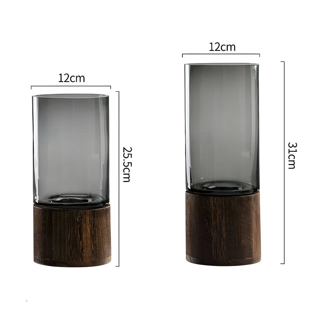 TranquilSkantooom Vase – europeisk hydroponisk vase laget av tre og glass