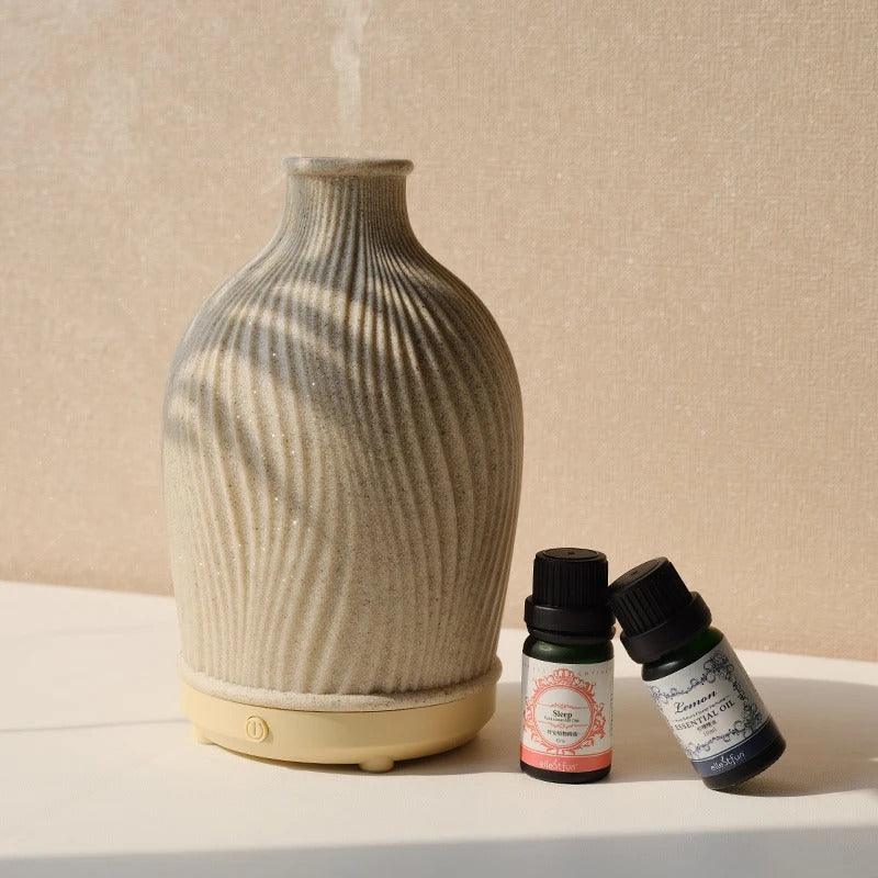 formet ultrasonisk aroma diffuser – Elegant aroma diffuser med beroligende LED-belysning Skanto