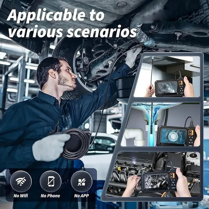Skanto | Industriell Endoskop Inspeksjonskamera – 1080P HD med 4,3 tommers skjerm Justerbar linse