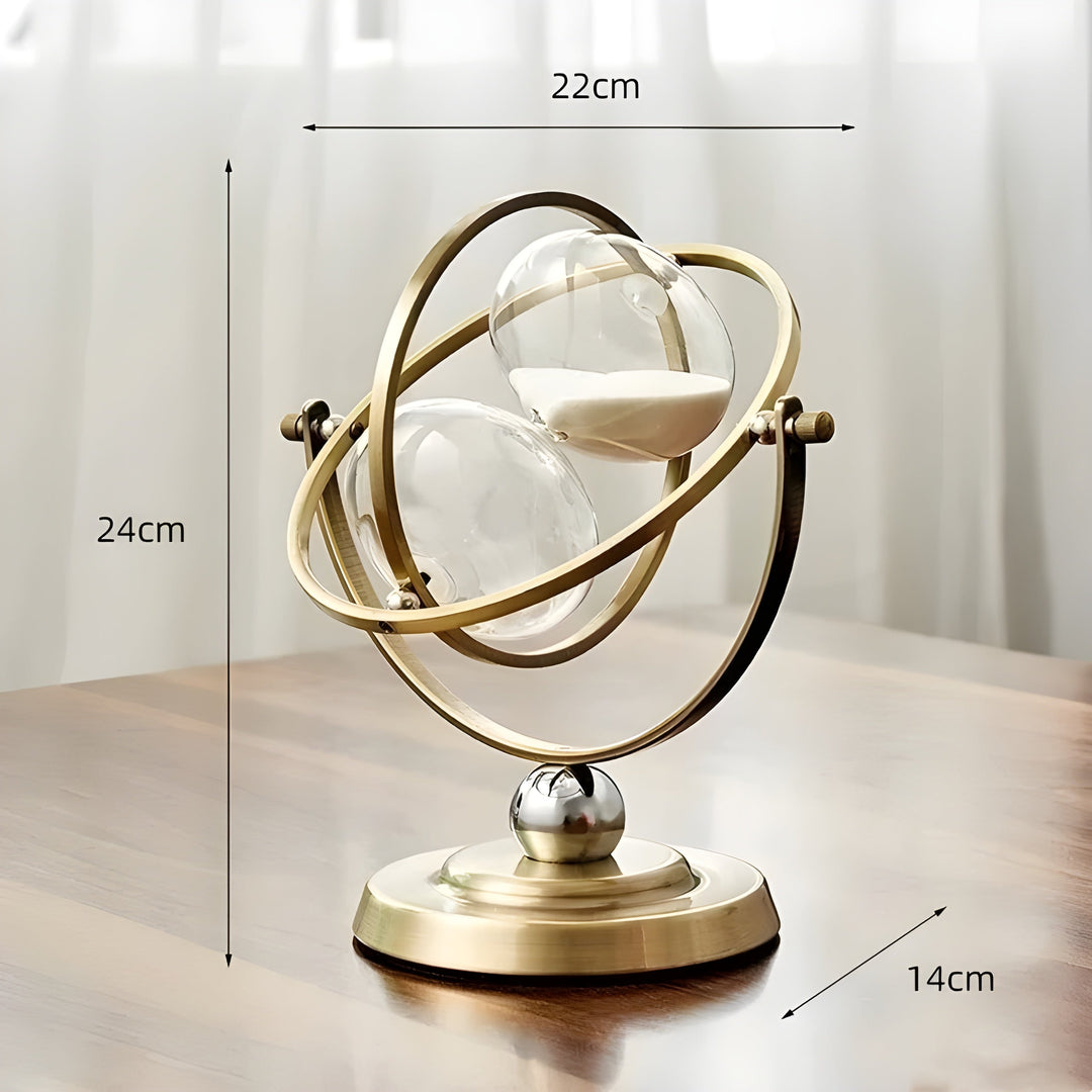 Globeformet timeglass – vintage-utseende, antikk stil for stue eller kontor