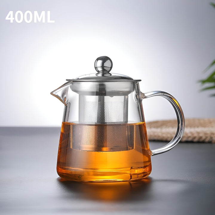 Varmebestandig tesett laget av borosilikatglass – med filter | Ideelt for å tilberede blomsterte