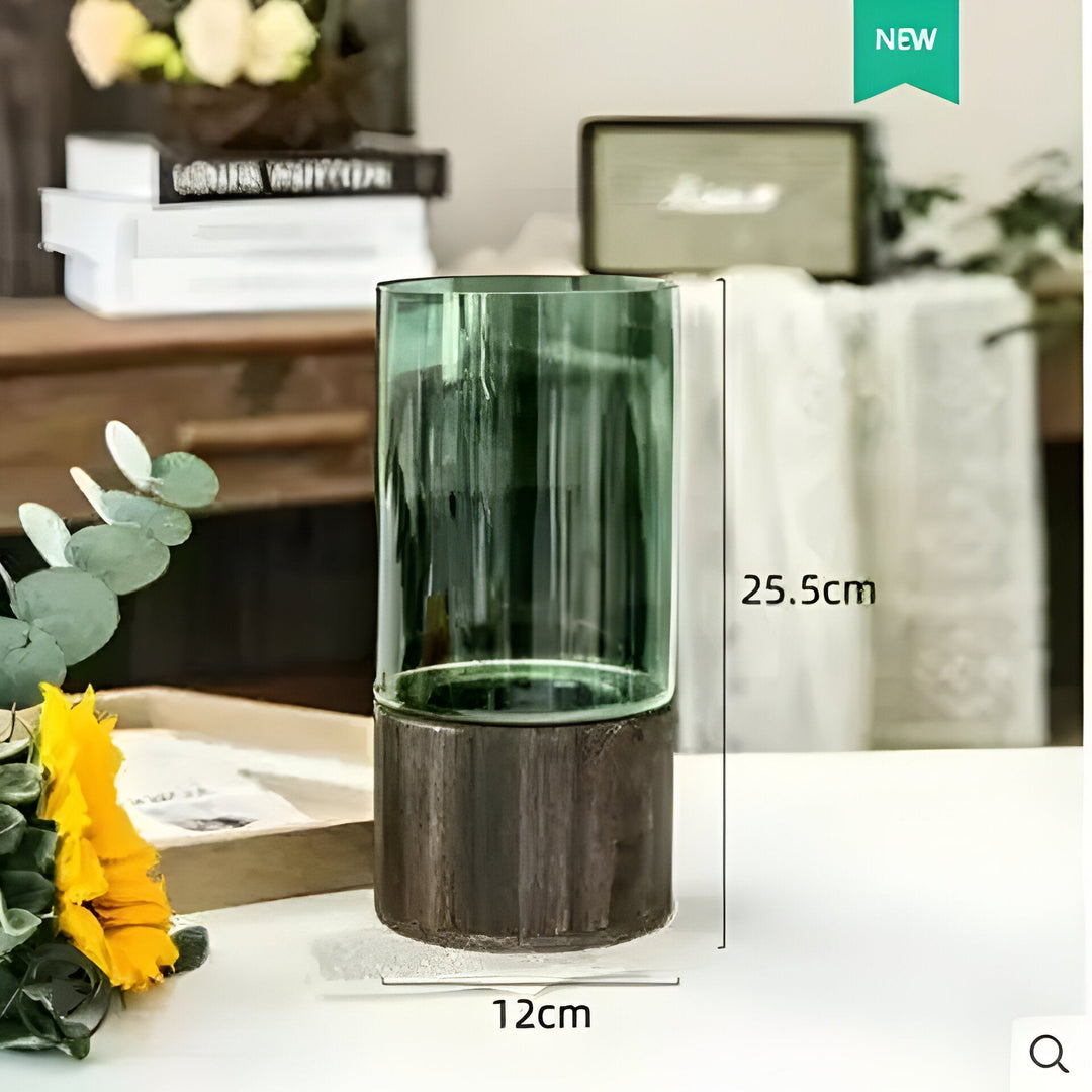 TranquilSkantooom Vase – europeisk hydroponisk vase laget av tre og glass