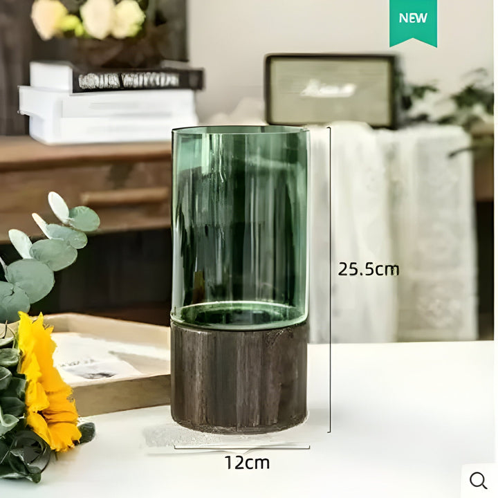 TranquilSkantooom Vase – europeisk hydroponisk vase laget av tre og glass