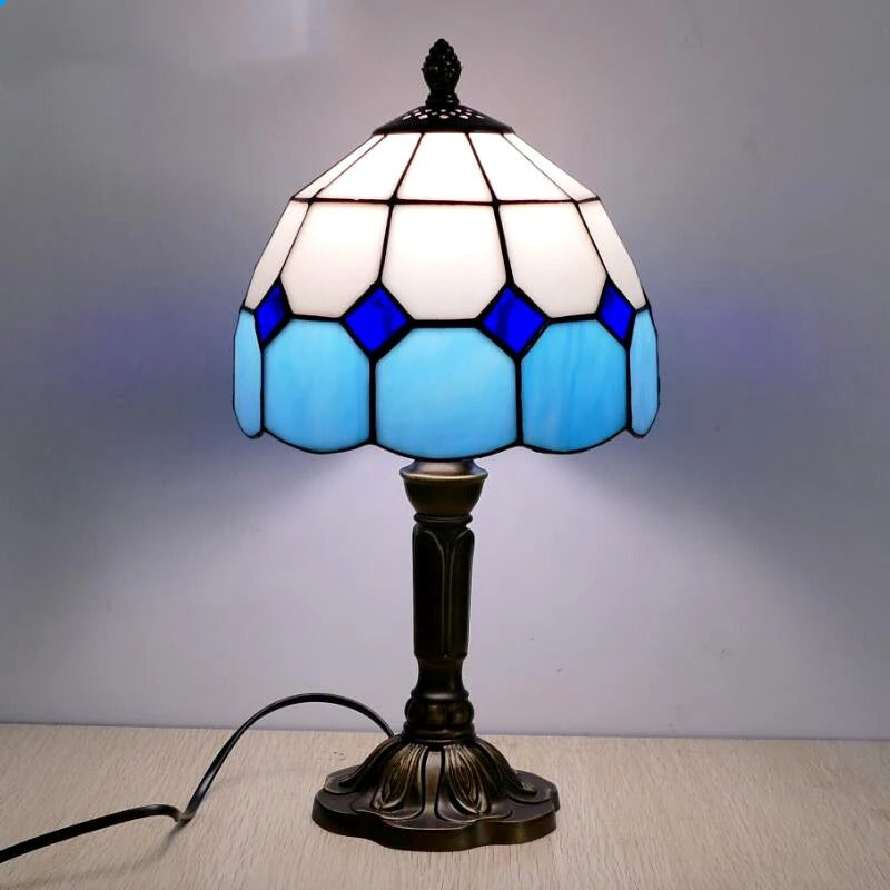 Vintage Tiffany Glass Retro Baroque LED Bordlampe E27 Skanto