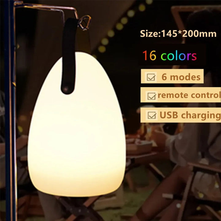 Skanto | LuminaFusion Lampe – Bærbar Vanntett Trådløs Bordlampe med Fjernkontroll