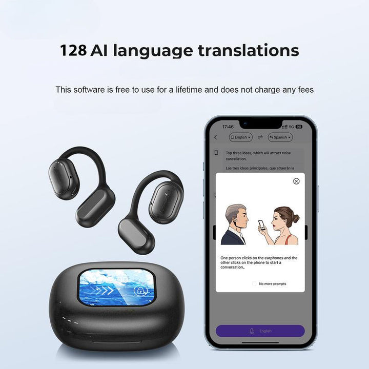 Skanto | SmartSpeak AI Oversetter Ørepropper – Sanntid Språkoversettelse, Høyfidelitetslyd, Bluetooth 5.2