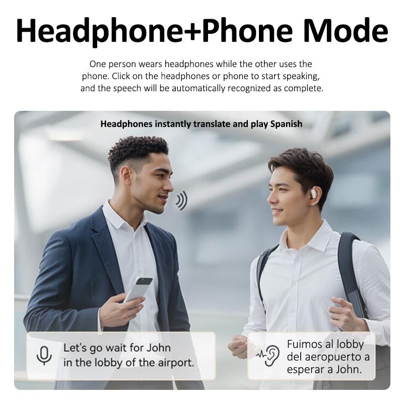 Skanto | SmartSpeak AI Oversetter Ørepropper – Sanntid Språkoversettelse, Høyfidelitetslyd, Bluetooth 5.2