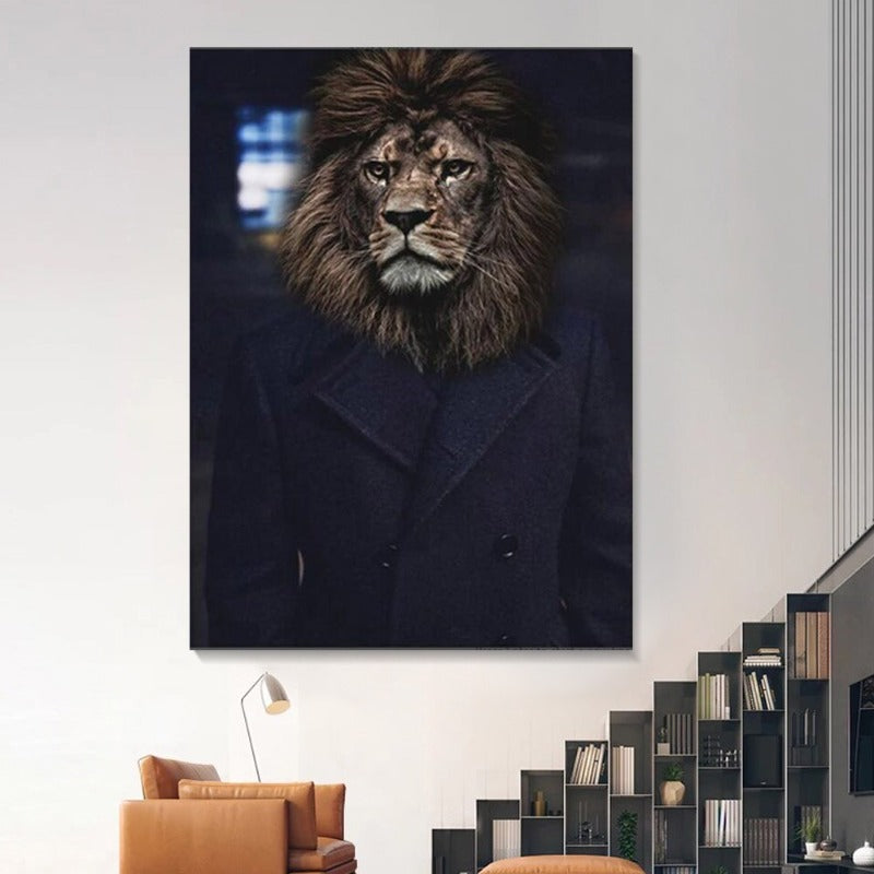 Abstrakt dyr- & menneskeposter - lerret veggkunsttrykk | Skanto