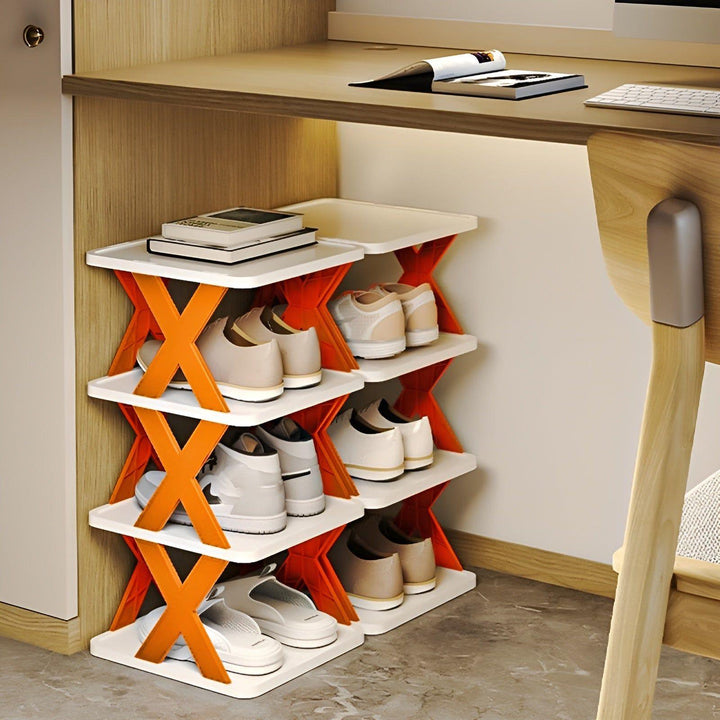 FlexiRack Skoorganizer - Multifunksjonell Flerlags Sammenleggbart Skohylle | Skanto