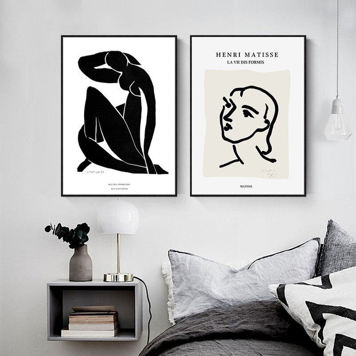 Vintage Matisse-linjefigur (europeisk stil) – lerretsbilde