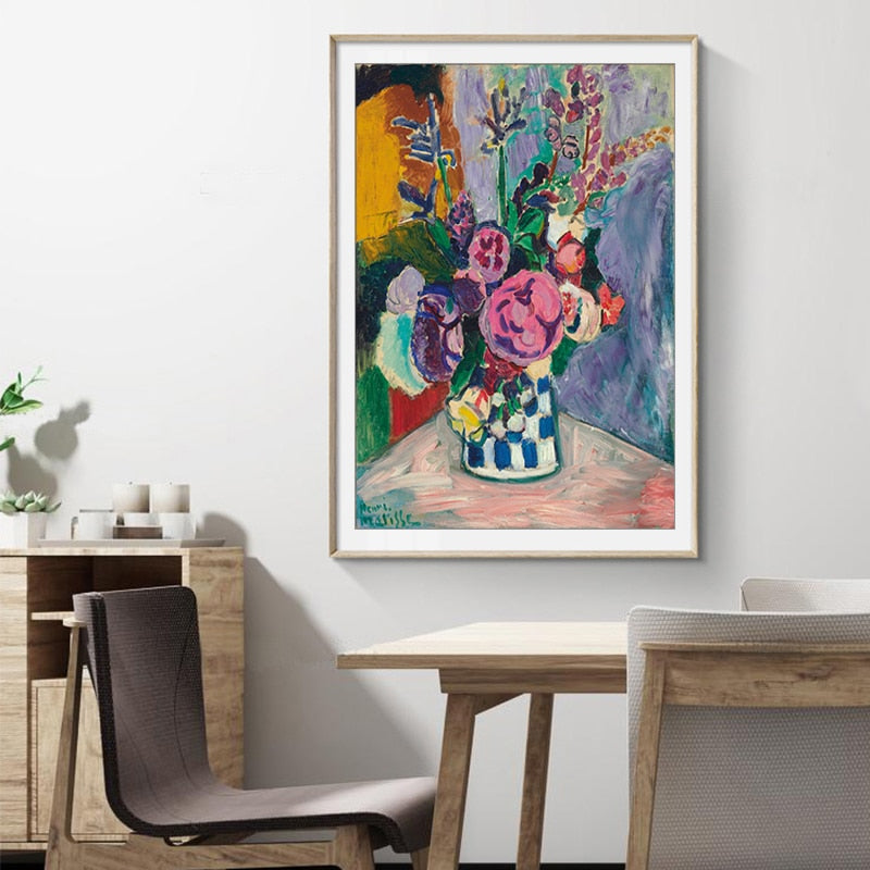 Vintage Matisse-peonblomst - lerretsbilde