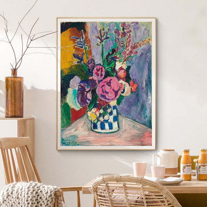 Vintage Matisse-peonblomst - lerretsbilde