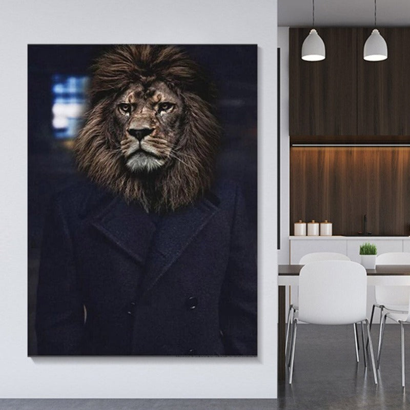 Abstrakt dyr- & menneskeposter - lerret veggkunsttrykk | Skanto