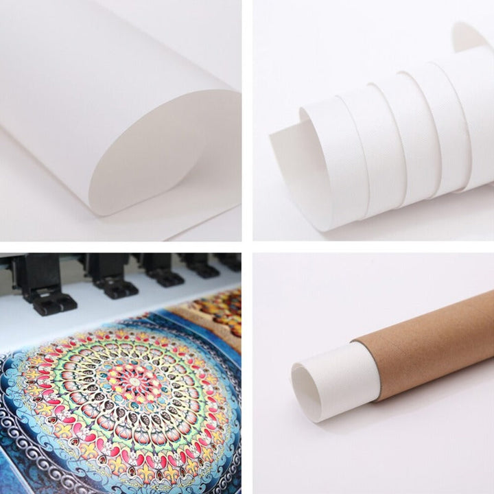 Abstrakte geometriske gule marmortriangler - lerret veggkunsttrykk | Skanto