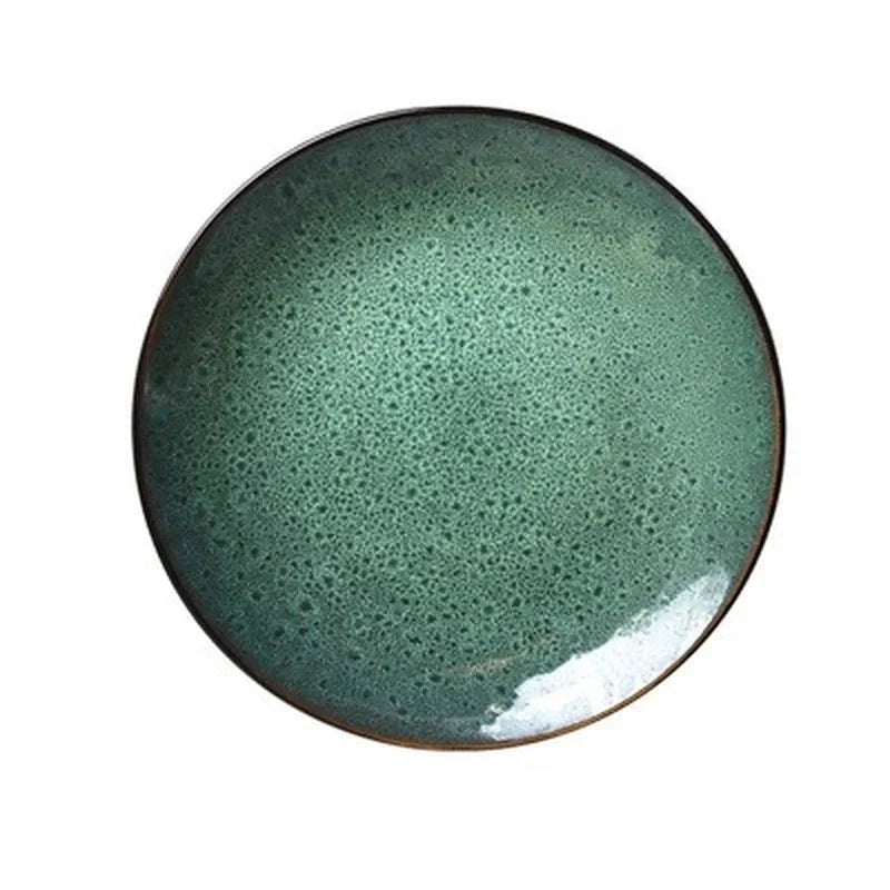 Malachite green ceramic plate and bowl porcelain dinner plate | Skanto