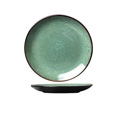 Malachite green ceramic plate and bowl porcelain dinner plate | Skanto