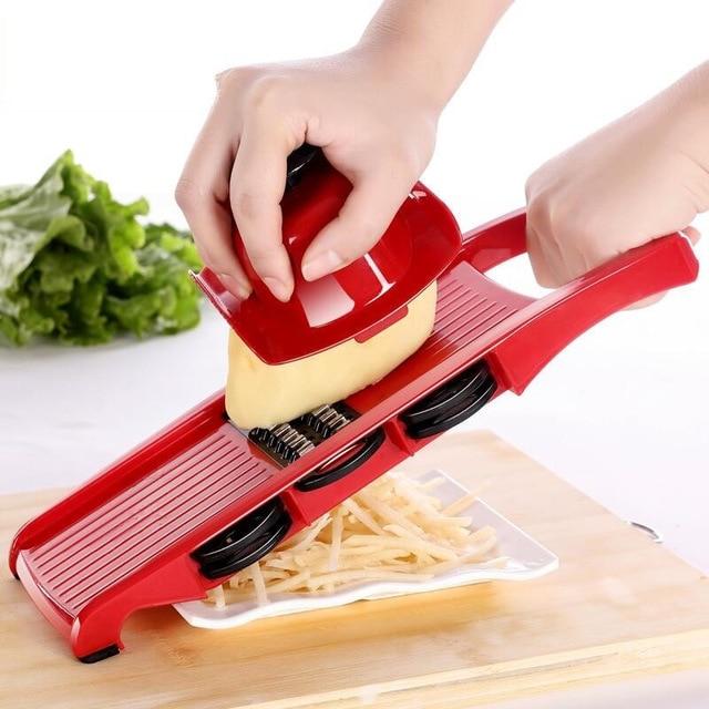 Mandoline grønnsaksskjærer med rustfrie stålblader | Skanto