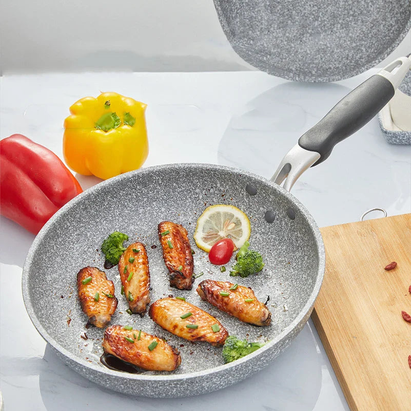 Medisinsk stein Non Stick Stekepanne Wok Panne Induksjon Gass Komfyr Koker | Skanto