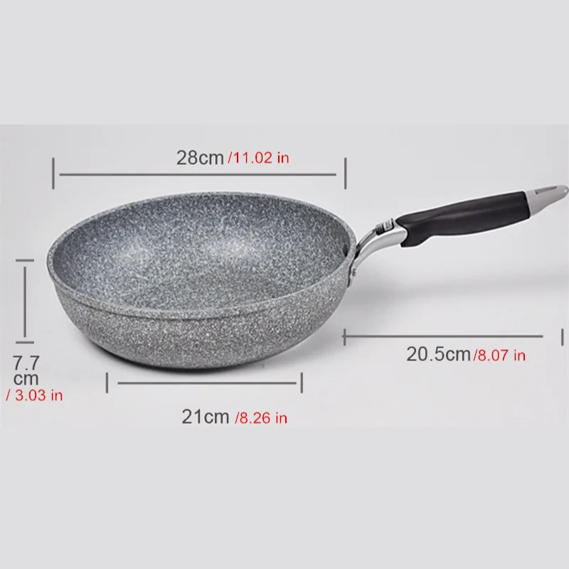 Medisinsk stein Non Stick Stekepanne Wok Panne Induksjon Gass Komfyr Koker | Skanto