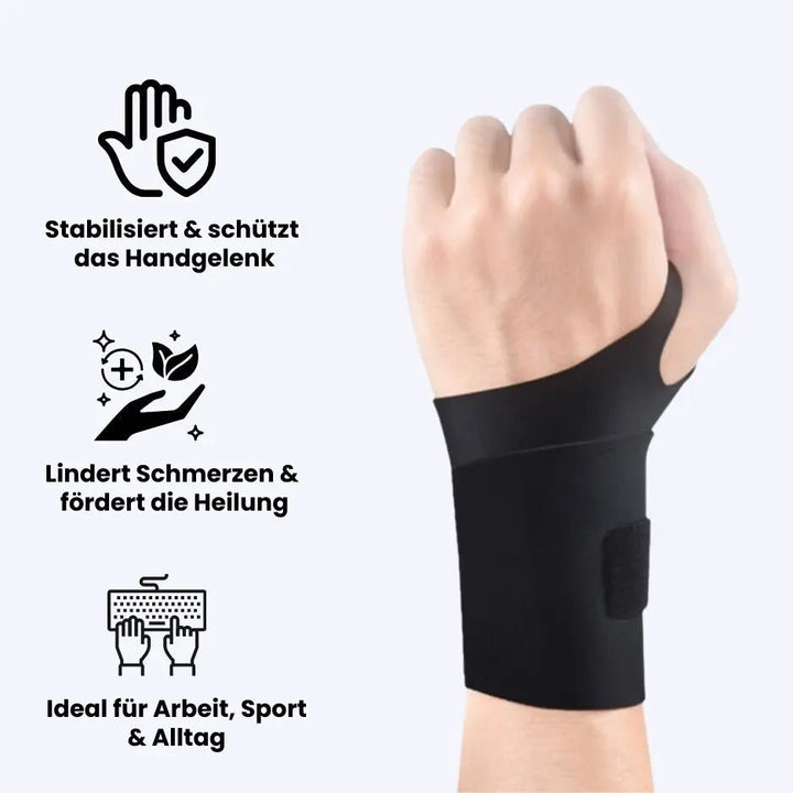Medizinische Handgelenkstütze – Schmerzlinderung ved Karpaltunnelsyndrom, Sehnenscheidenentzündung og RSI
