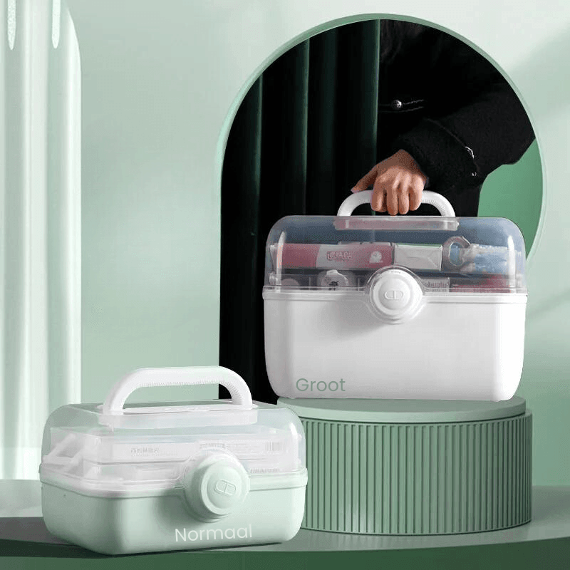 Skanto | MediSmart Pill Organiser – Kompakt ukentlig medisinoppbevaringsboks for hjemmet og reise