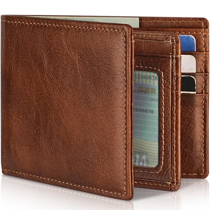 Skanto | Herre Bifold Ekte Lær RFID Blokkerende Lommebok - StitchCraft