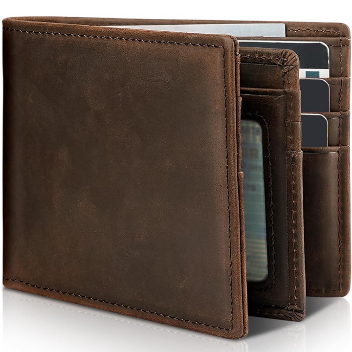 Skanto | Herre Bifold Ekte Lær RFID Blokkerende Lommebok - StitchCraft