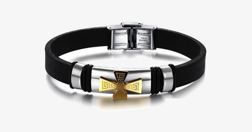 Skanto | Golden Cross Rustfritt Stål Herrearmbånd