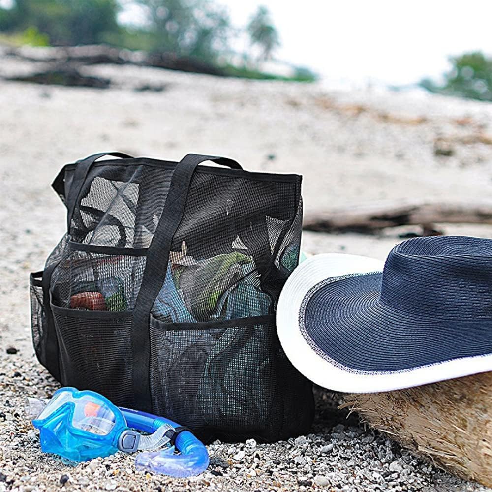 Sammenleggbart Mesh Strandveske med 9 Lommer for Familiedager | Skanto