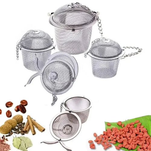 Mesh Infuser med låsende kjede i rustfritt stål te krydder sil ball | Skanto