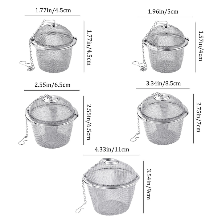 Mesh Infuser med låsekjede Rustfritt stål Te Krydder Sil Ball | Skanto