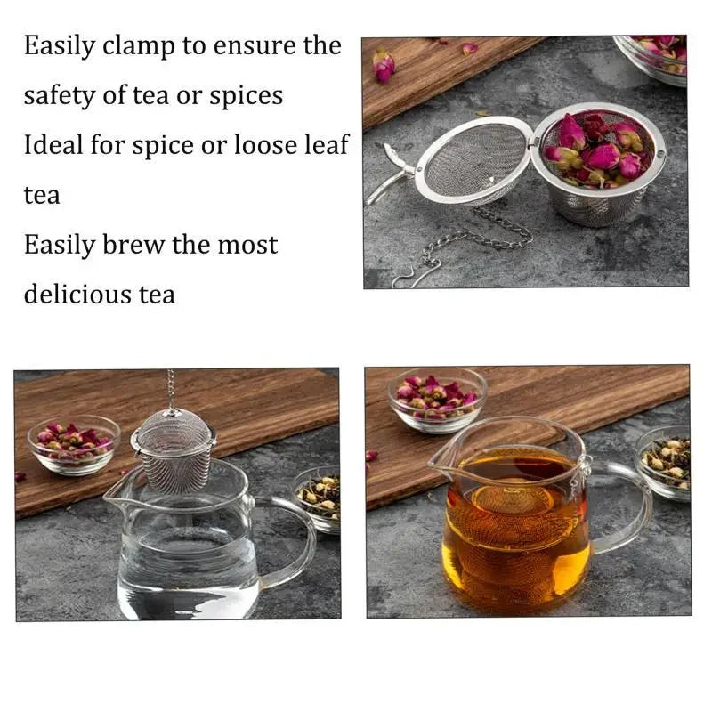 Mesh Infuser med låsende kjede i rustfritt stål te krydder sil ball | Skanto