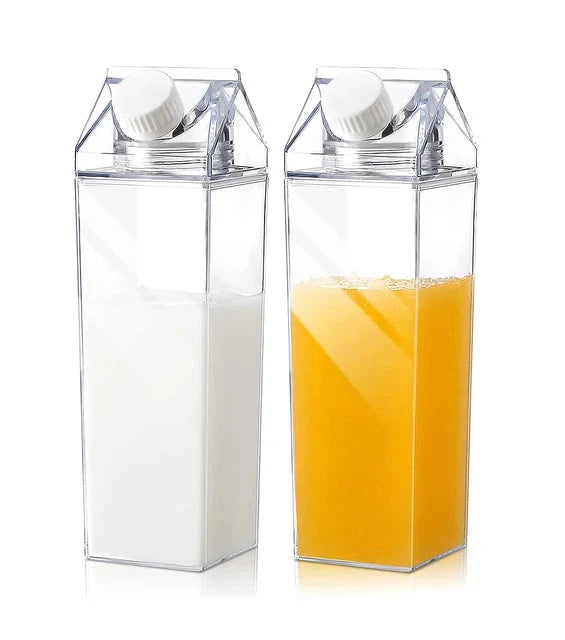 Melkekartong Vannflaske Plastikk Firkantet Gjennomsiktig Drikke Oppbevaring | Skanto