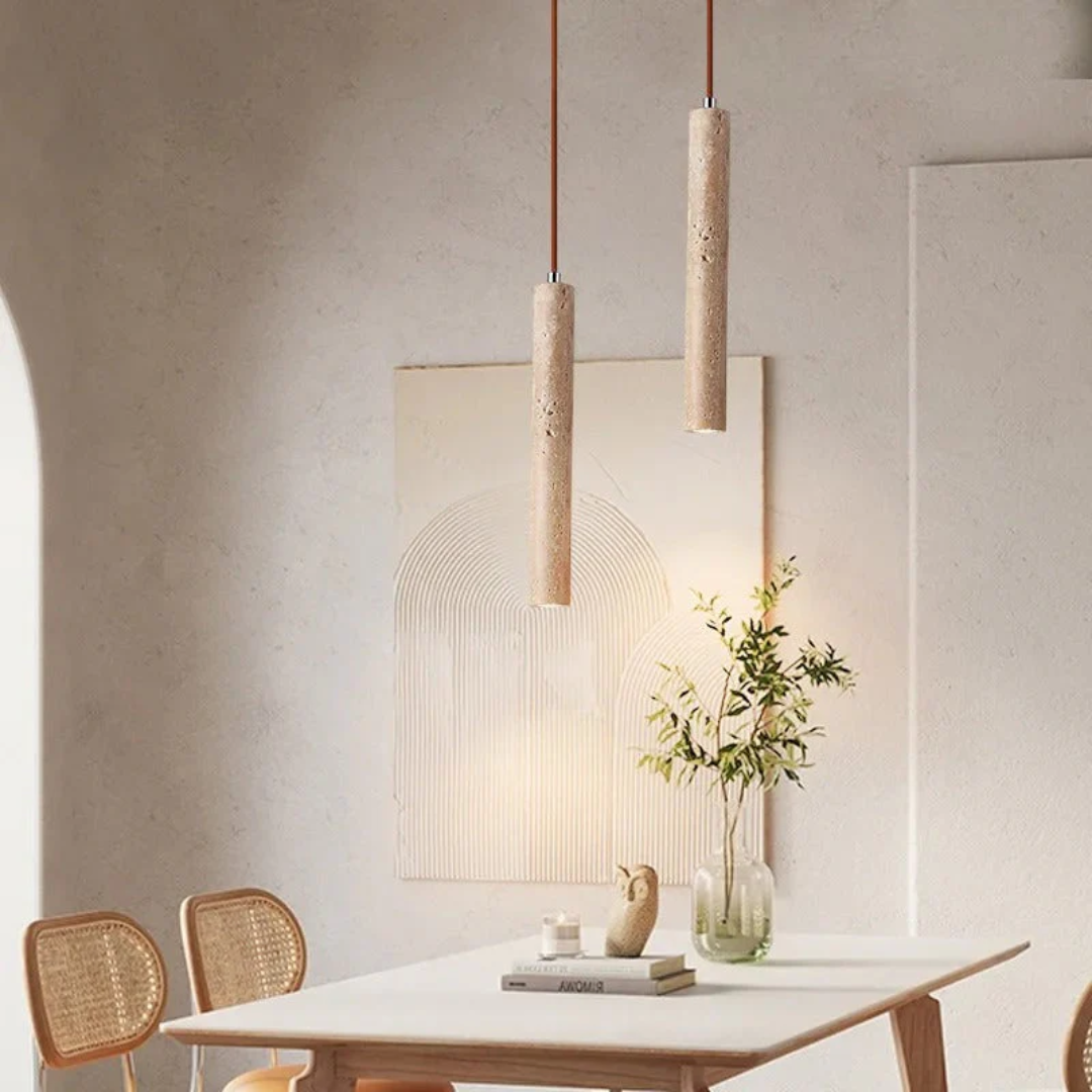 Skanto | Minimalist Travertin Wabi-Sabi Stil LED Kranse - LumoLine