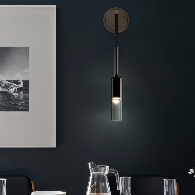 Skanto | Minimalist Vegglampe med Røykglass - Orvane