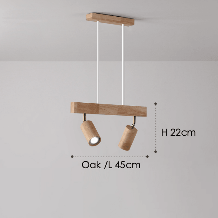 Skanto | Justerbar Tre Taklampe Minimalistisk Massivt Tre