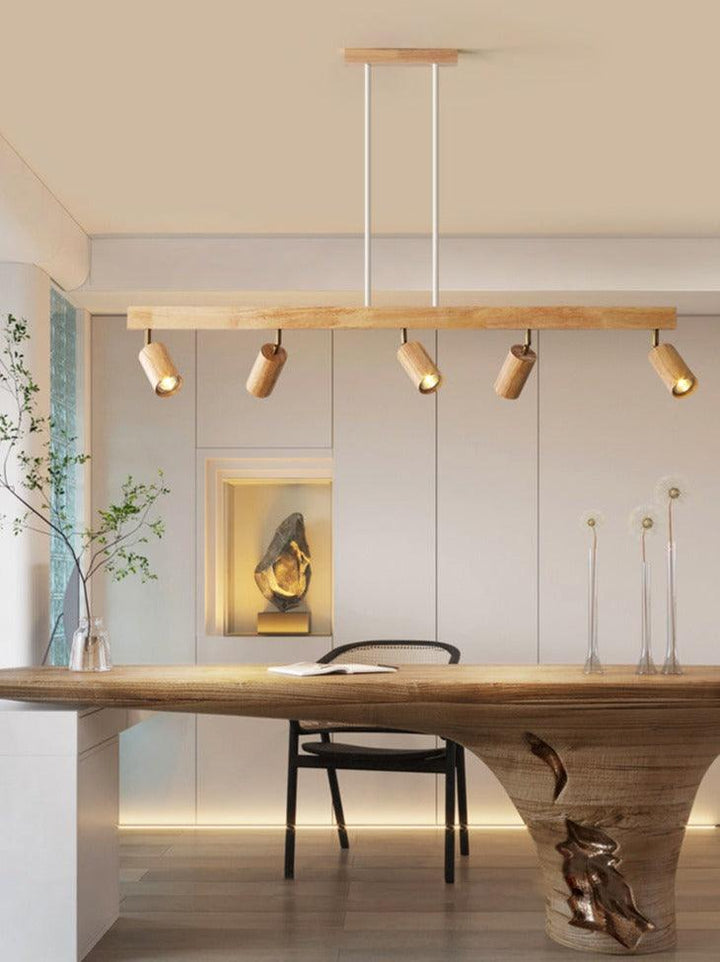 Skanto | Justerbar Tre Taklampe Minimalistisk Massivt Tre