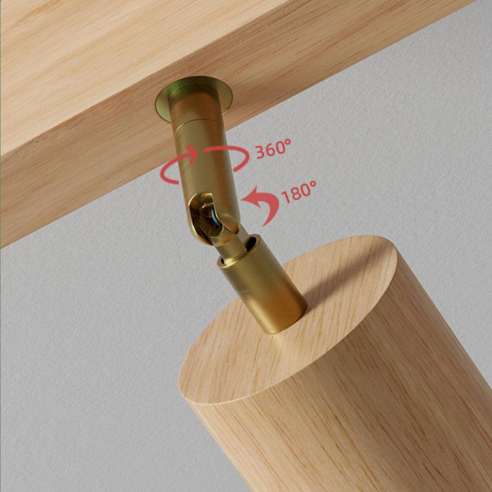 Skanto | Justerbar Tre Taklampe Minimalistisk Massivt Tre