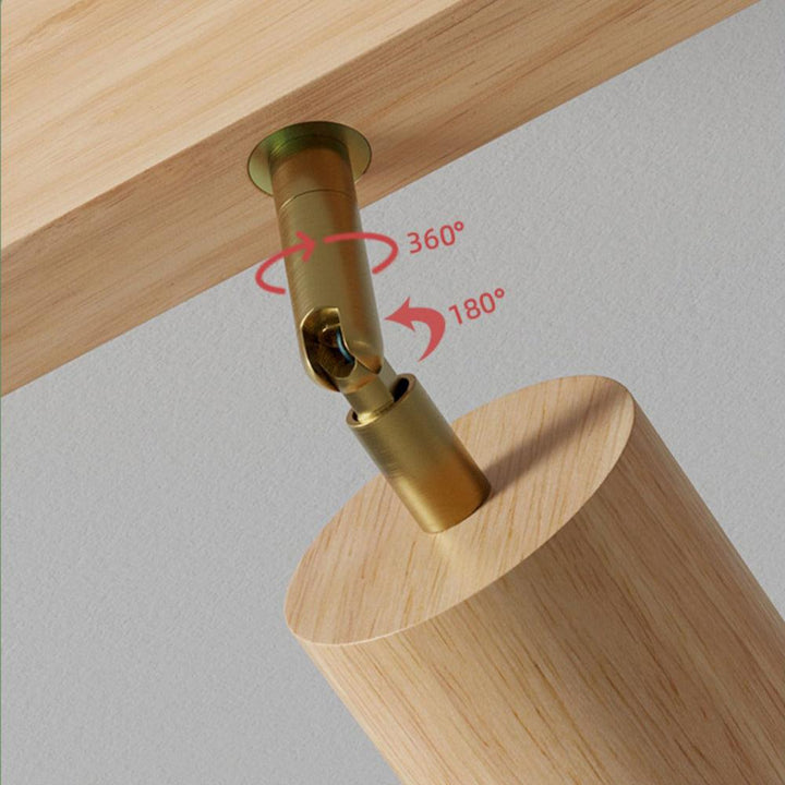 Skanto | Justerbar Tre Taklampe Minimalistisk Massivt Tre
