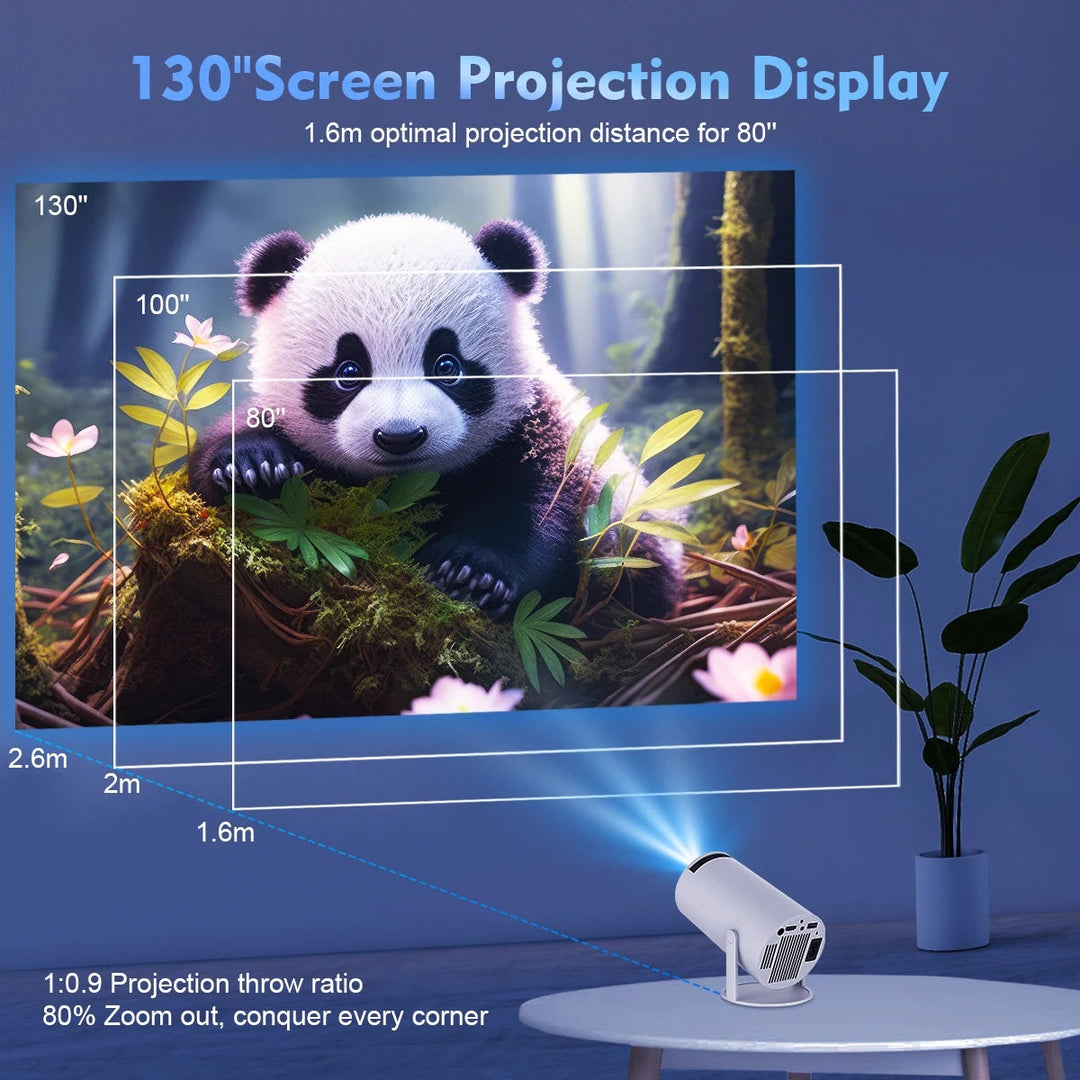 Skanto | Smart 4K Mini Projektor med Dual WiFi og Bluetooth-tilkobling