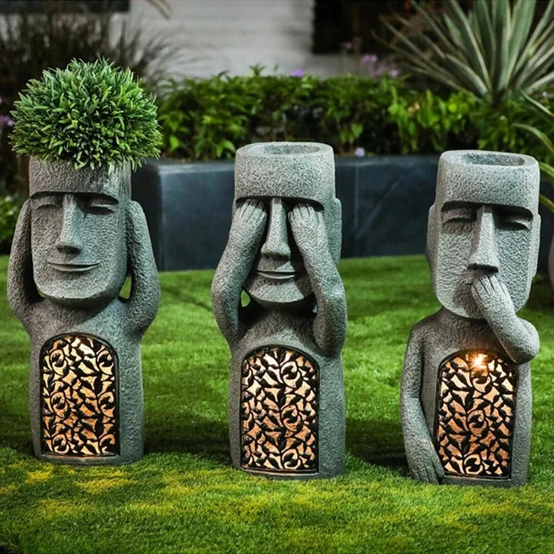 Skanto | MoaiGlow Påskeholmen Plante Statue med LED Lys