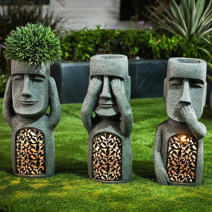 Skanto | MoaiGlow Påskeholmen Plante Statue med LED Lys