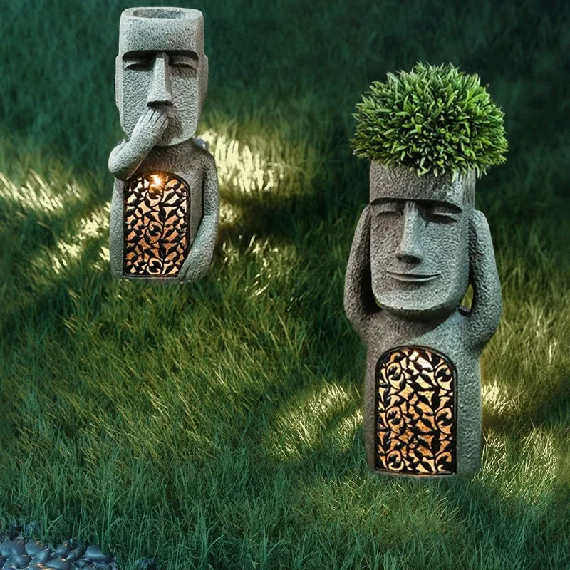 Skanto | MoaiGlow Påskeholmen Plante Statue med LED Lys